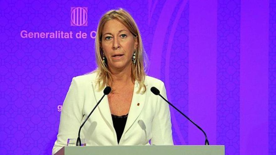 La vicepresidenta del Govern, Neus Munté, durant la seva compareixença d&#039;ahir