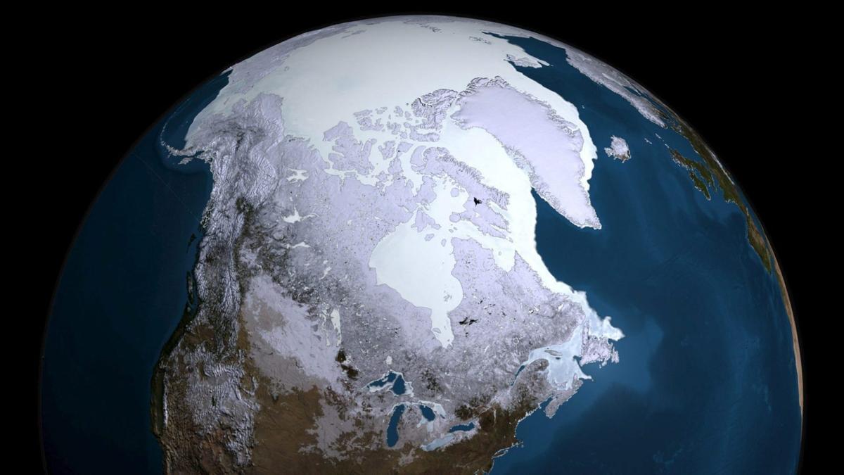 El Ártico visto desde el espacio.