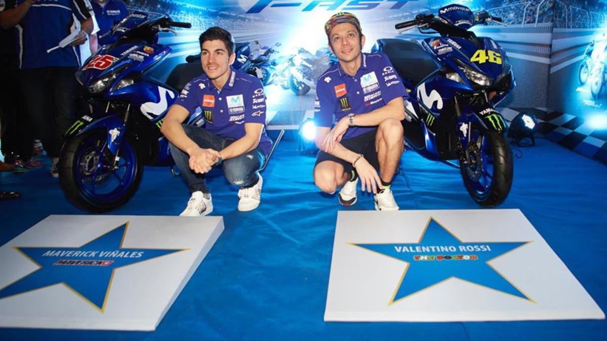 Viñales y Rossi, en un evento de Yamaha en Tailandia