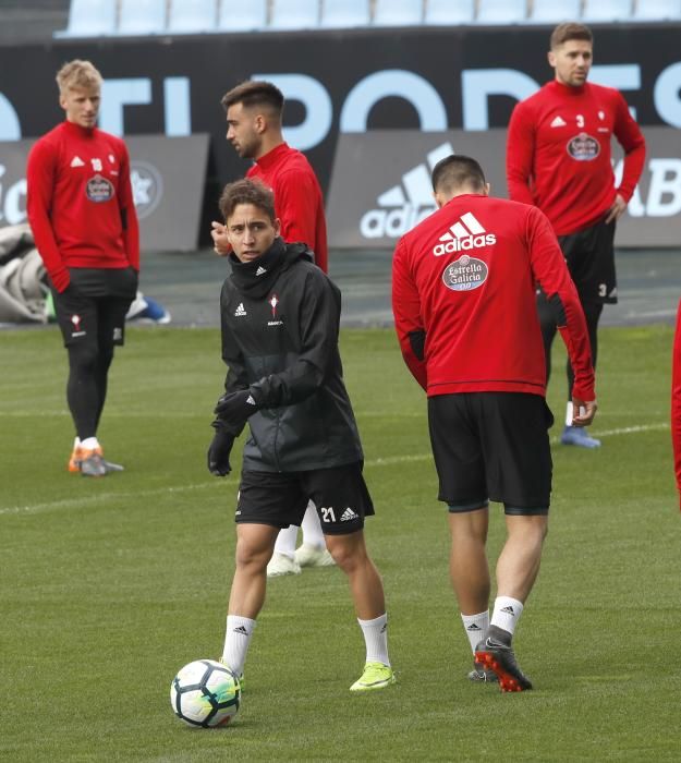 Juan Carlos Unzué dispone el último entrenamiento de su equipo antes del viaje a Butarque.