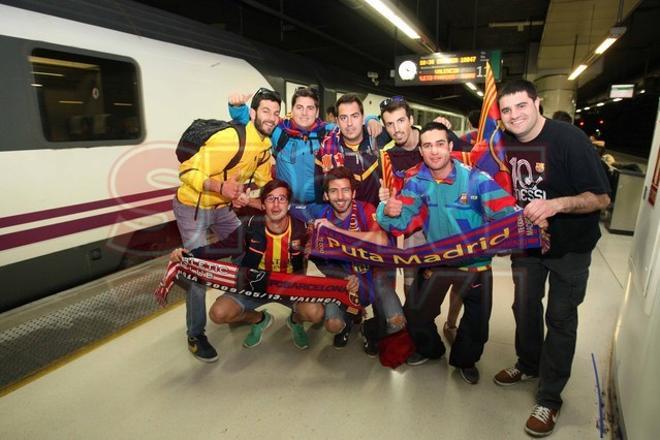 Los aficionados del Barça, rumbo a Valencia