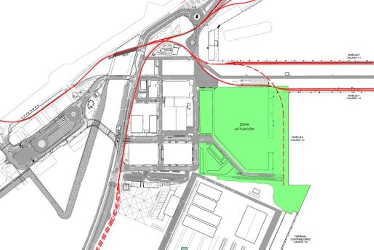 Zona del puerto de Málaga donde se prevé construir un nuevo muelle de mercancías.