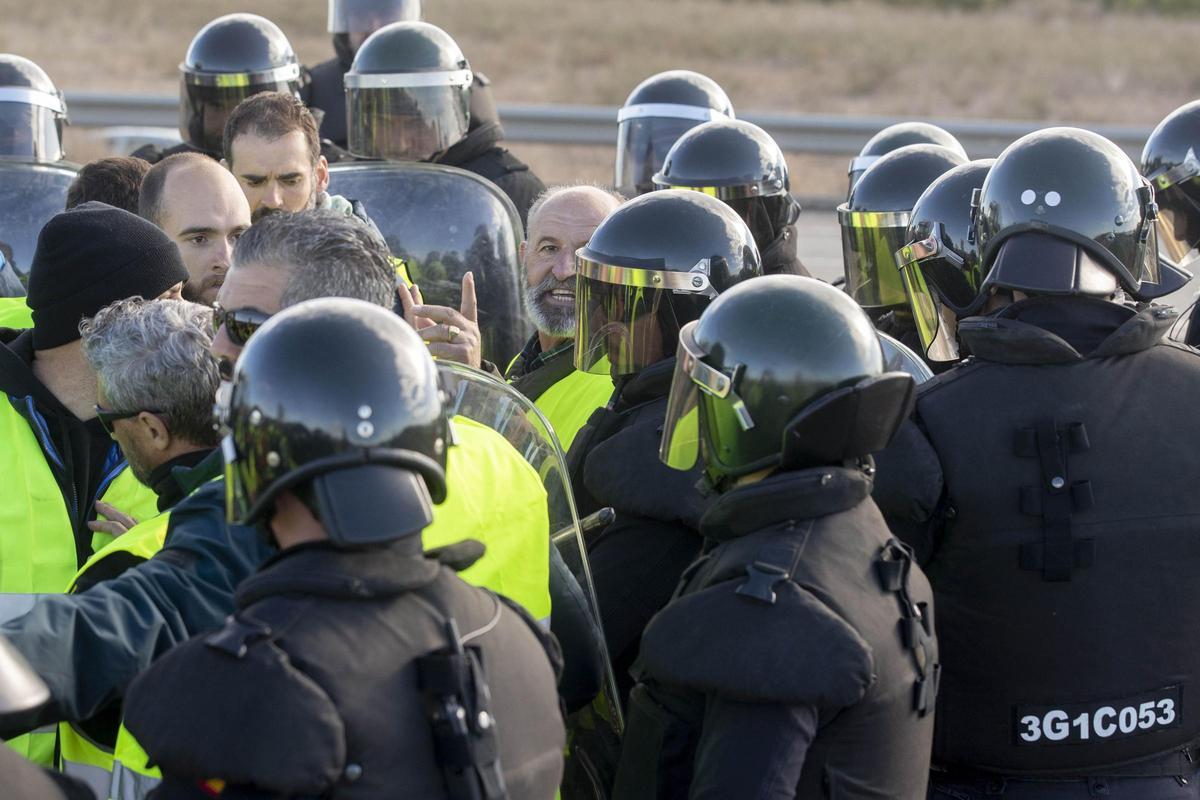 Las protestas, en la AP-7, en Murcia