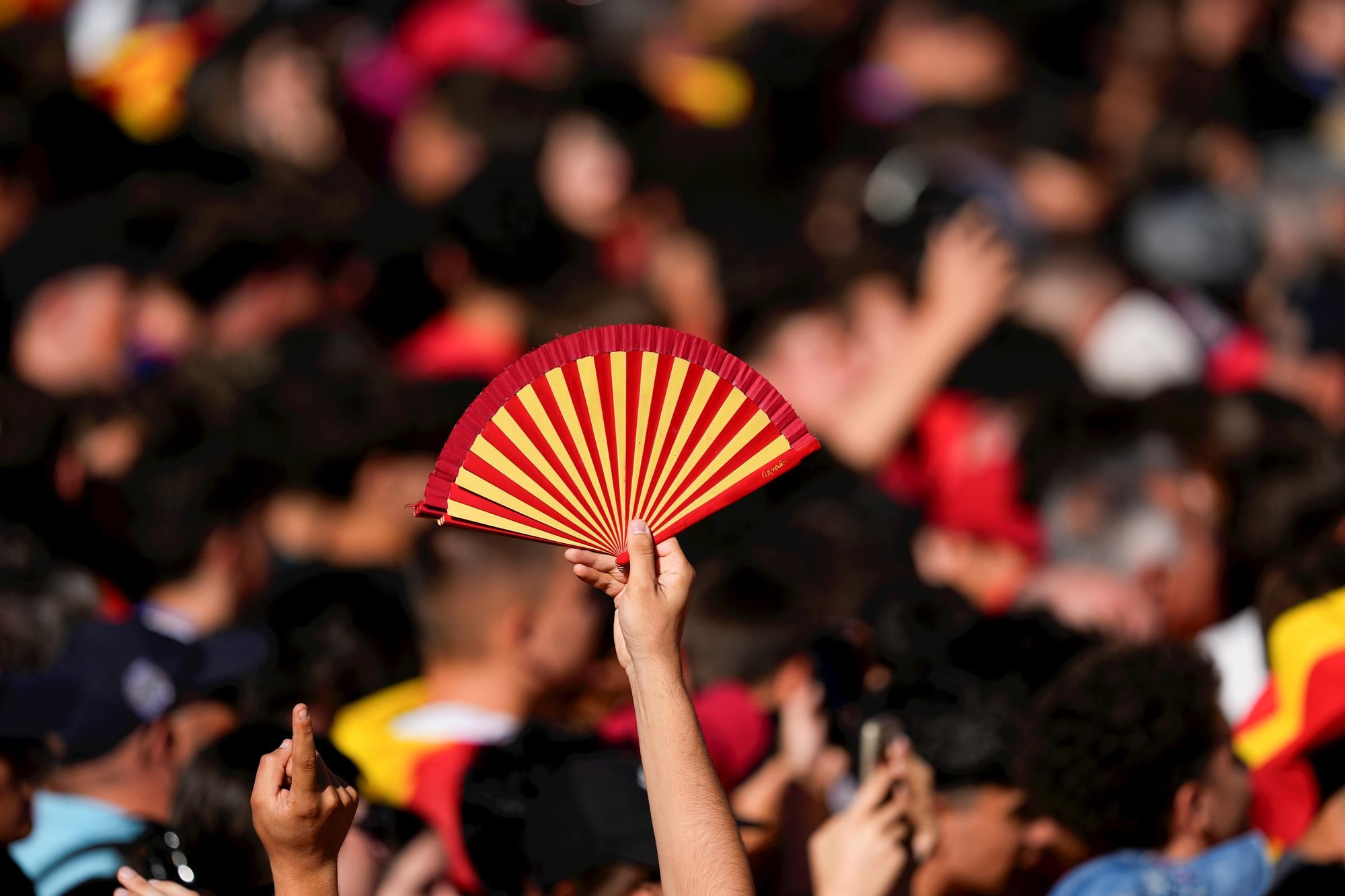 Detail of a polka during the celebration of Spain Team at Cibeles Palace of Madrid after winning the Eurocup 2024 against Englad on July 15, 2024 in Madrid, Spain. AFP7 15/07/2024 ONLY FOR USE IN SPAIN / Oscar J. Barroso / AFP7 / Europa Press;2024;SPAIN;Soccer;Sport;ZSOCCER;ZSPORT;Celebration of Spain Team in Madrid as Euro 24 Champions;