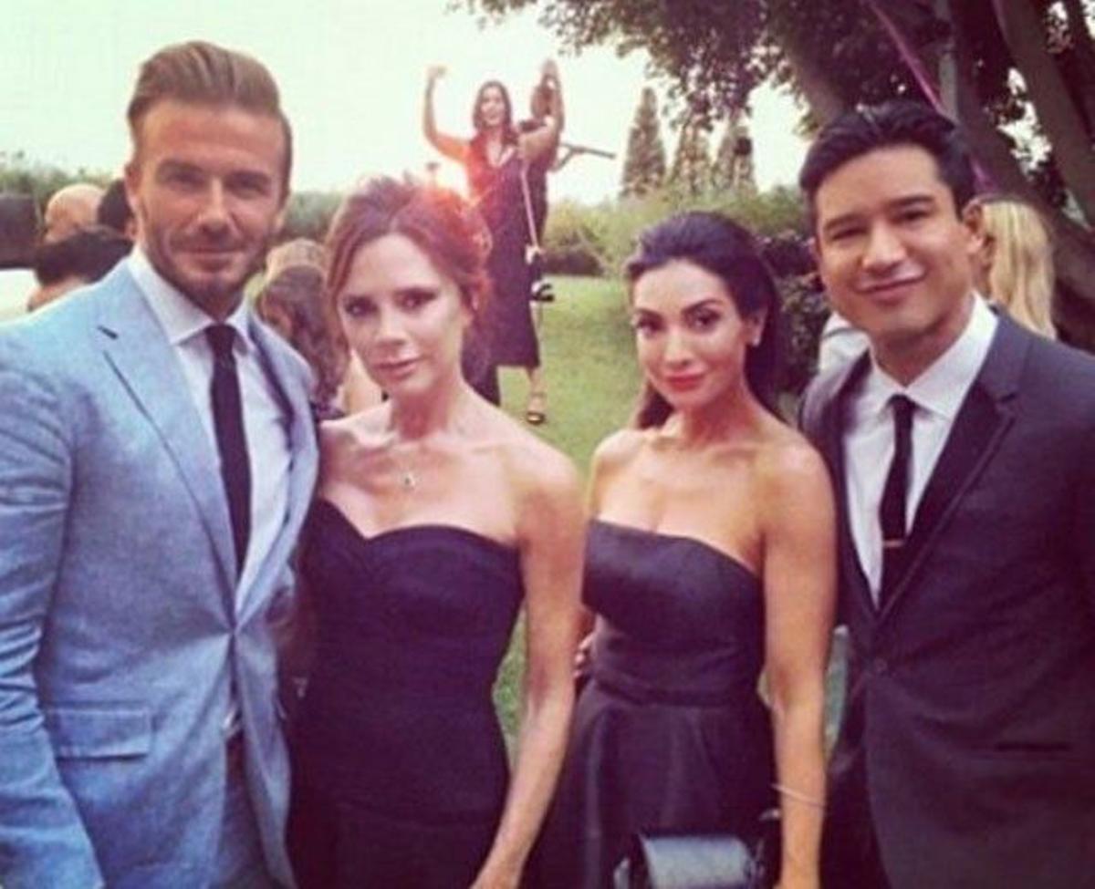 David Beckham, Victoria Beckham, Courtney y Mario Lopez, en la boda de Pepe Bastón y Eva Longoria