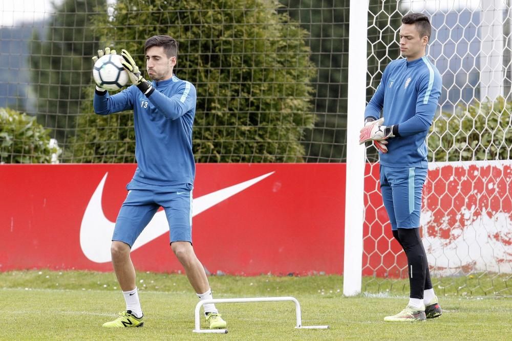 Entrenamiento del Sporting.