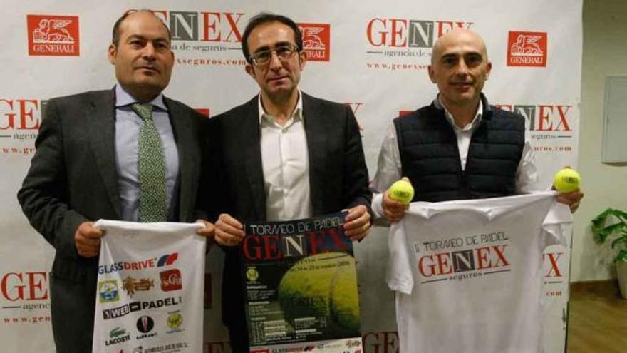 Fernando Metola, Jesús Rodríguez y José Luis Marcos, patrocinadores y organizador del torneo.