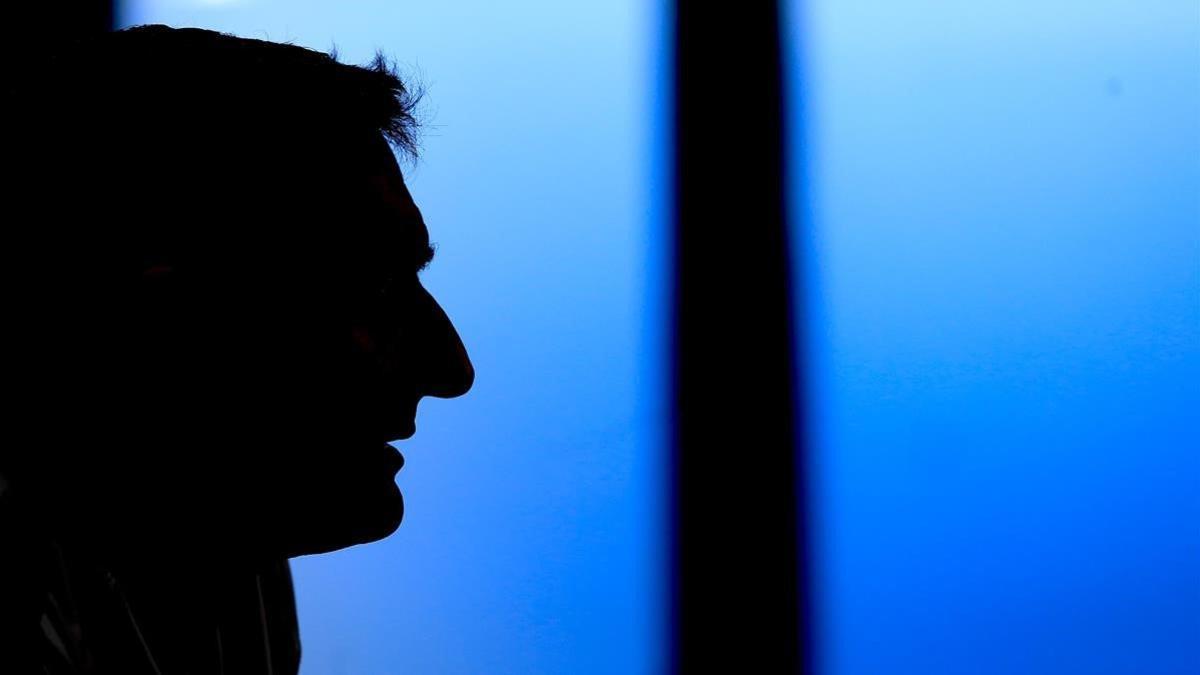 Ernesto Valverde, en la sala de prensa del Barça.