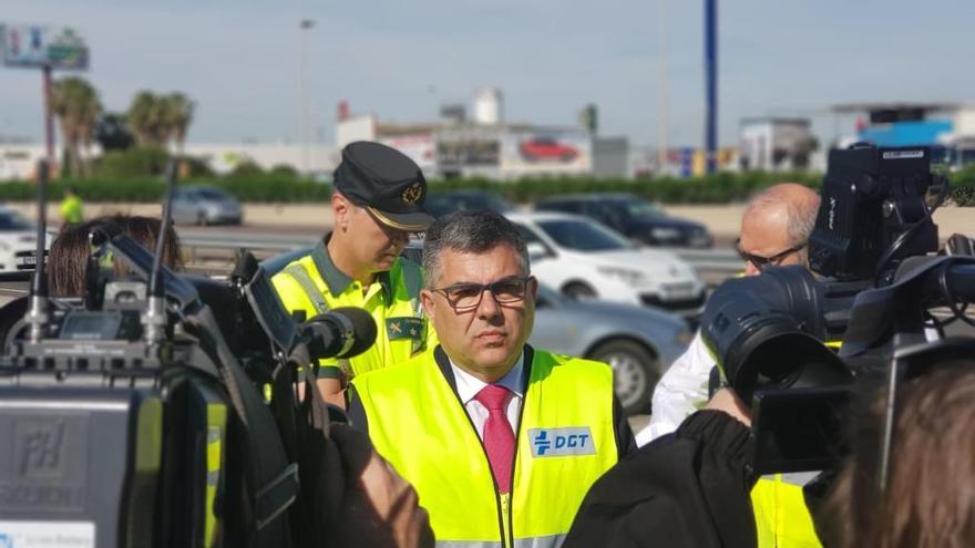 El delegado del Gobierno, Juan Carlos Fulgencio, en el inicio de la campaña de tráfico.