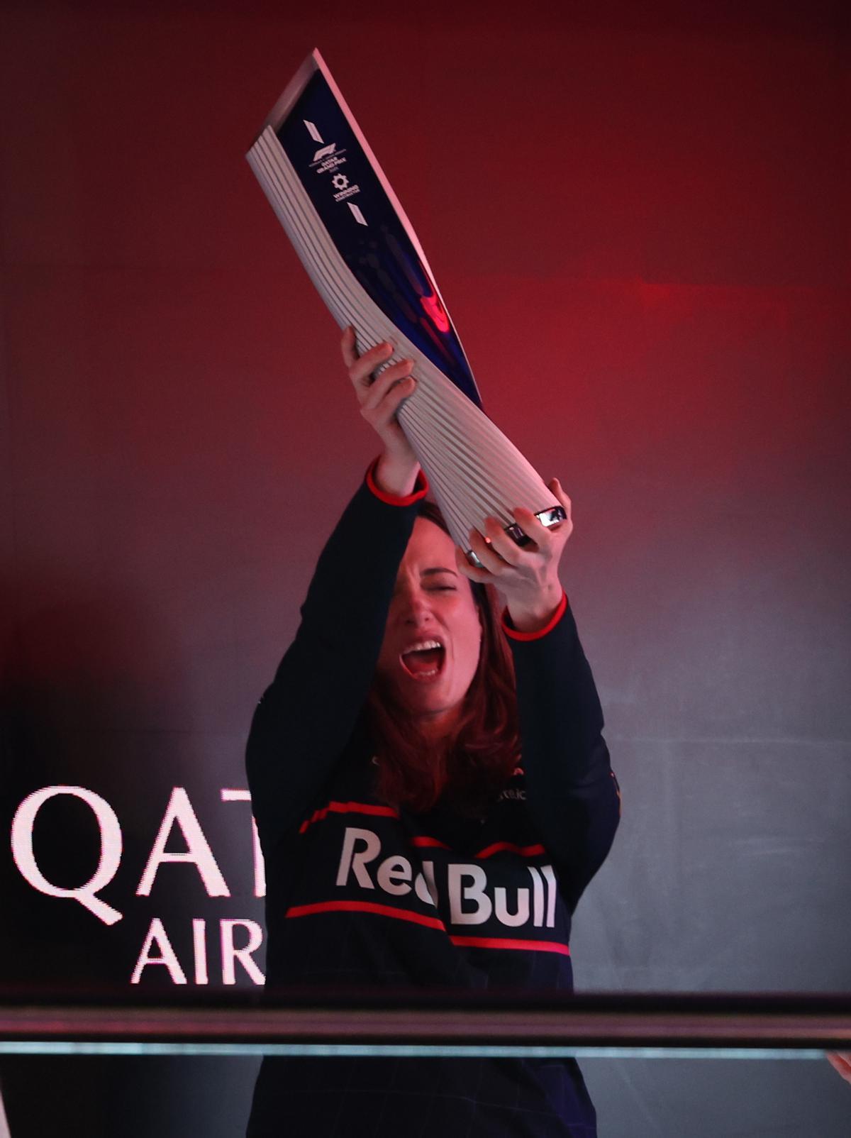 Hannah Schmitz celebrando uno de los éxitos de Red Bull