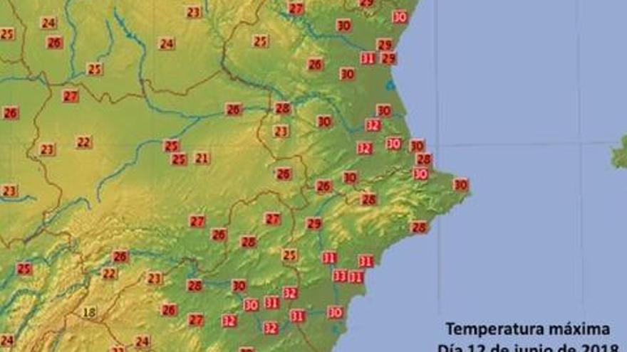 Elche registra la mayor temperatura del país con 33,3 grados