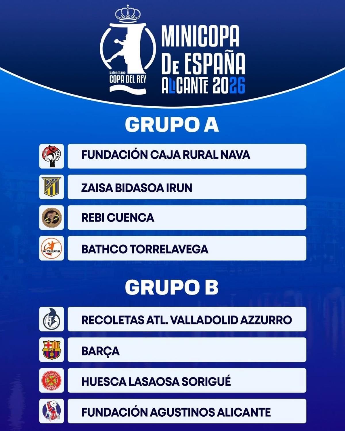 Sorteo de los dos grupos de la Minicopa del Rey de Balonmano que se juega en el Pitiu Rochel.