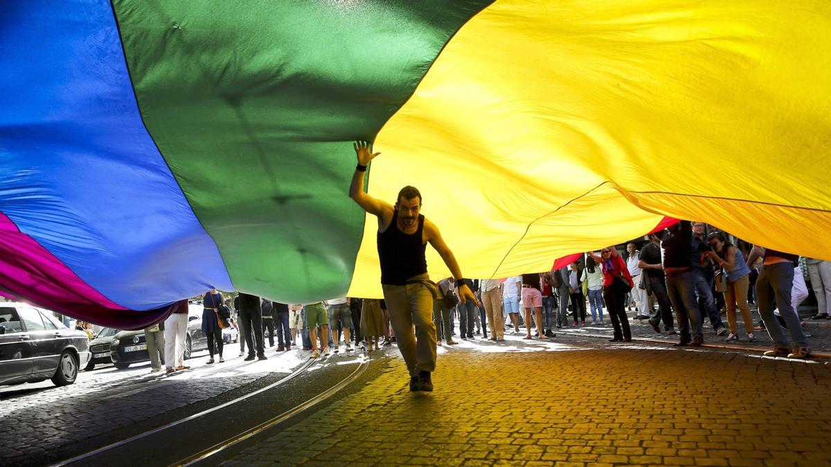 Celebración anual del Gay Pride en Lisboa, Portugal,.