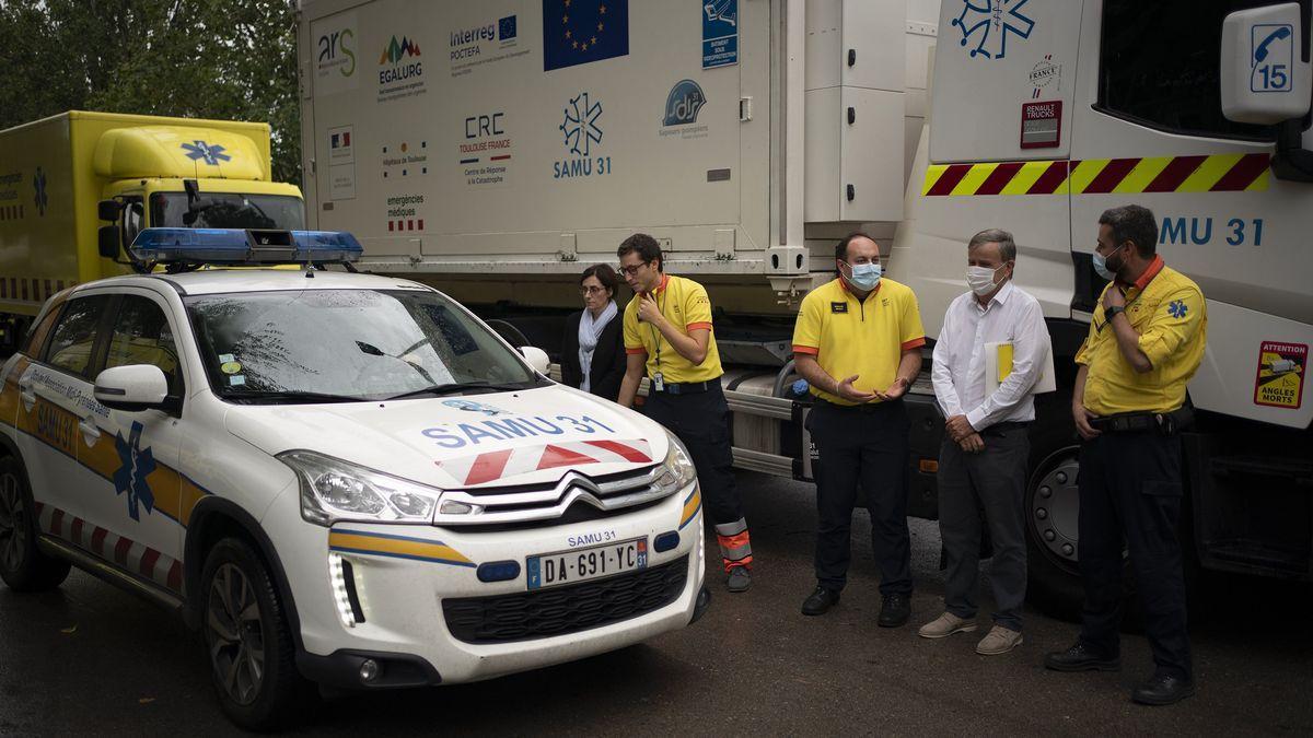 Presentación del proyecto de colaboración transpirenaica para emergencias y catástrofes en Barcelona, el pasado jueves.