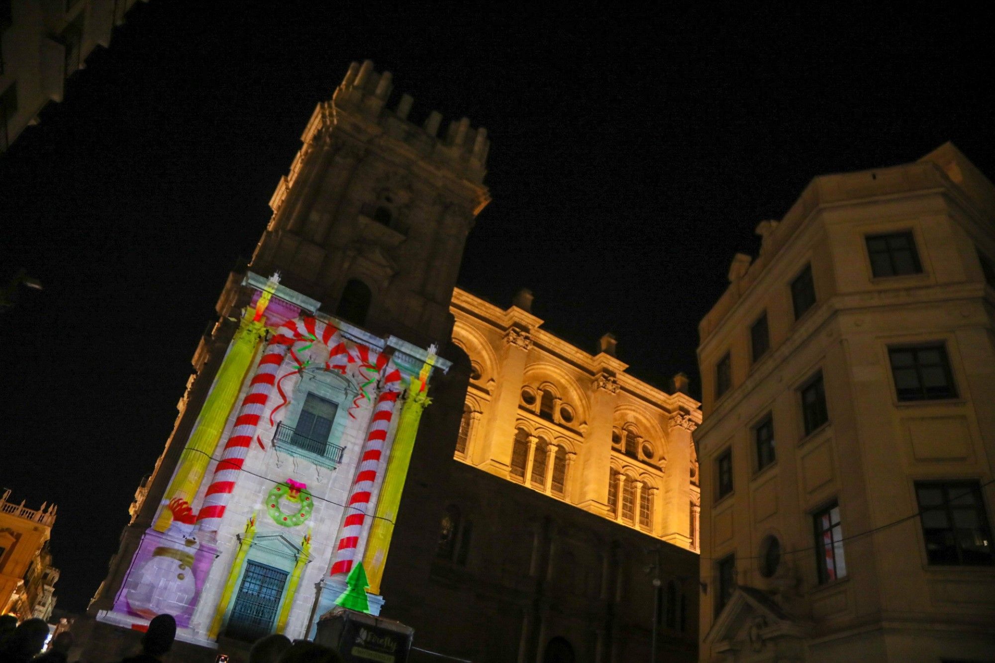 Vídeomapping navideño en la torre mocha de la Catedral