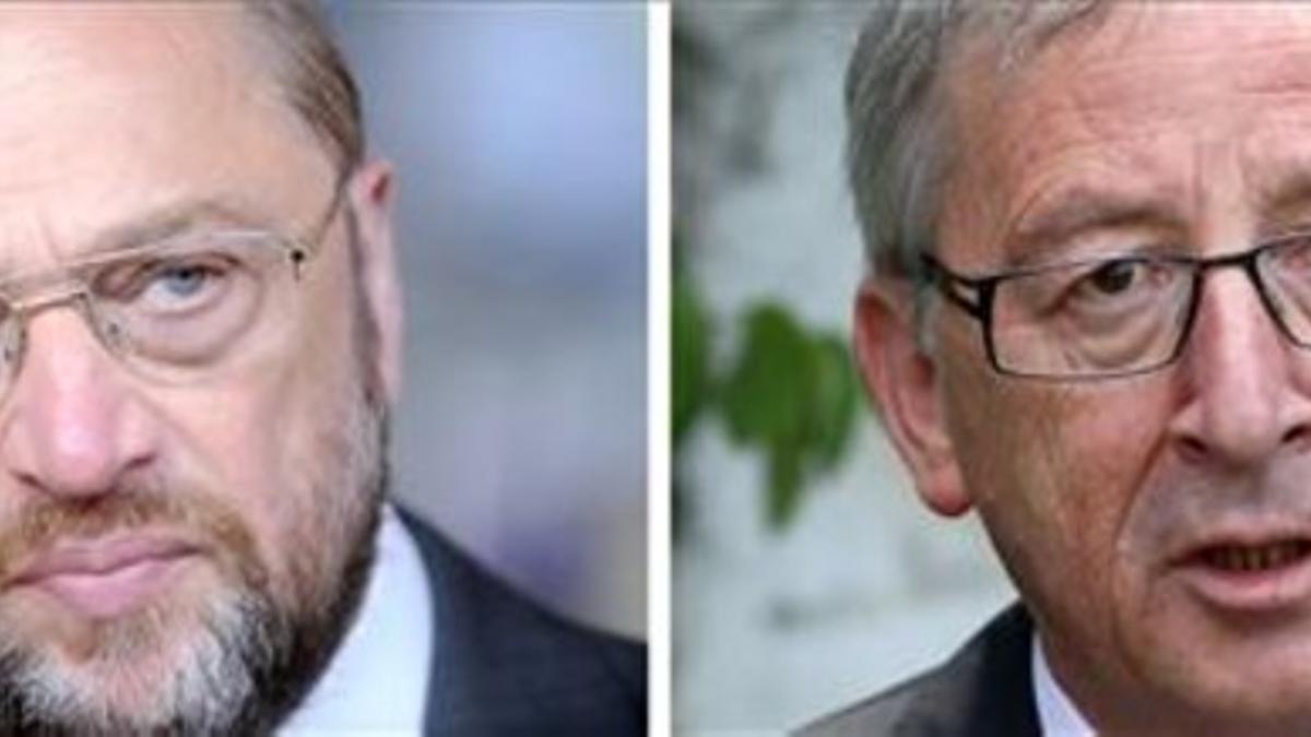 Martin Schulz frente a Jean-Claude Juncker