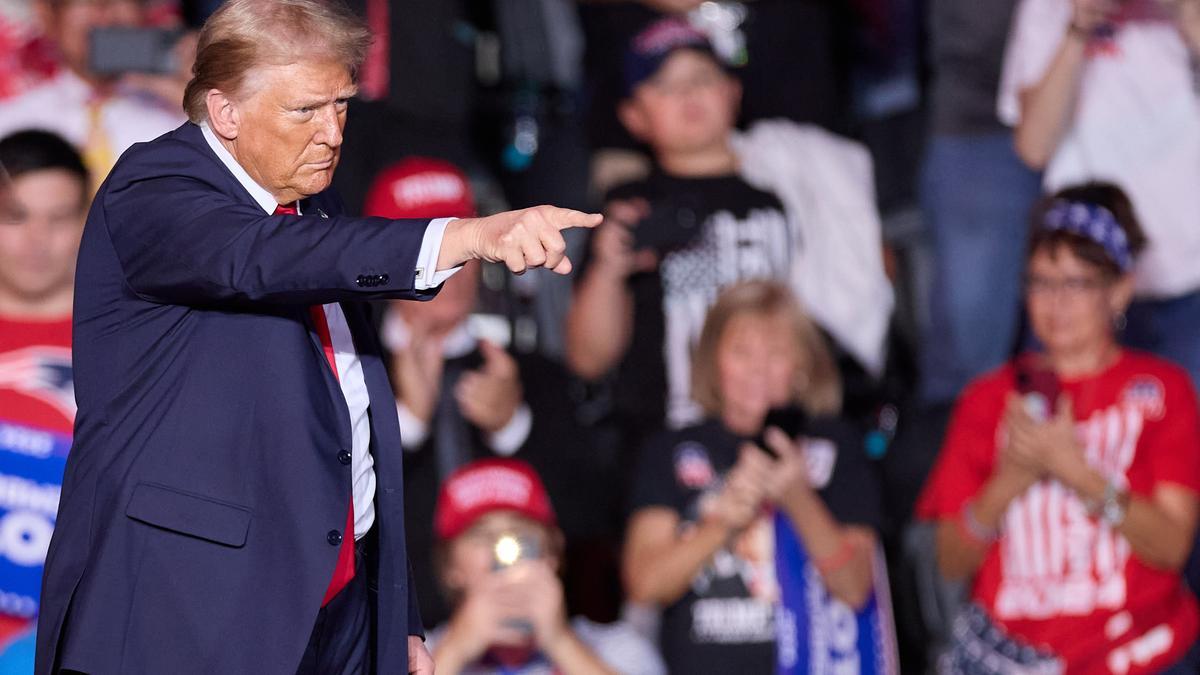 El candidato y expresidente, Donald Trump, durante un mitin de campaña.