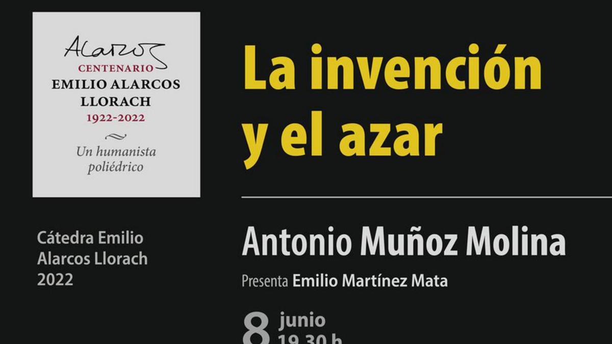 Cartel de la conferencia de Muñoz Molina en la Cátedra Alarcos.