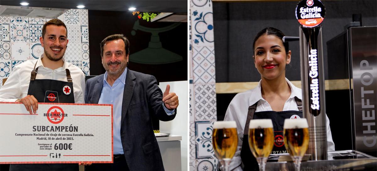 Los dos gallegos entre los mejores tiradores de cerveza en el campeonato impulsado por Estrella Galicia en el 36º Salón Gourmets.