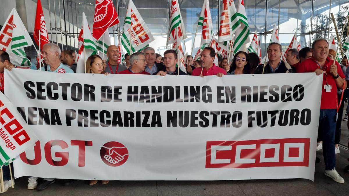 Manifestación celebrada a finales de octubre en el Aeropuerto de Málaga.
