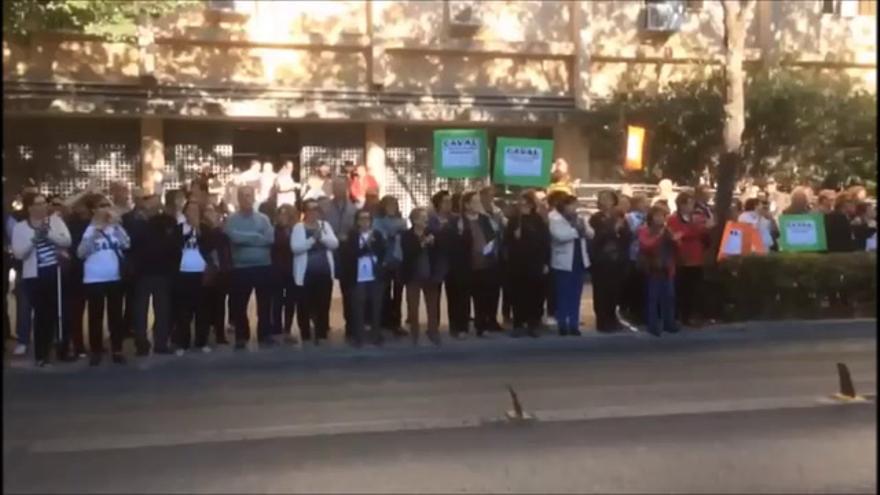 Protesta de los exsocios de Caval en Badajoz