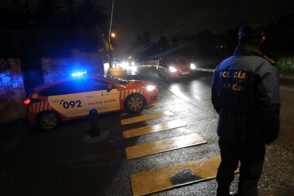 Control policial en Gijón a las carreras ilegales