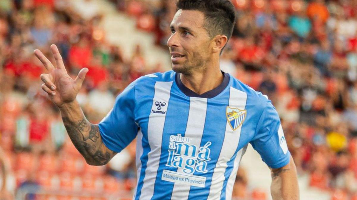 Rubén Castro, celebrando el único gol de este curso. | MÁLAGA FC