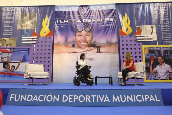 Teresa Perales, en el polideportivo del Quirinal