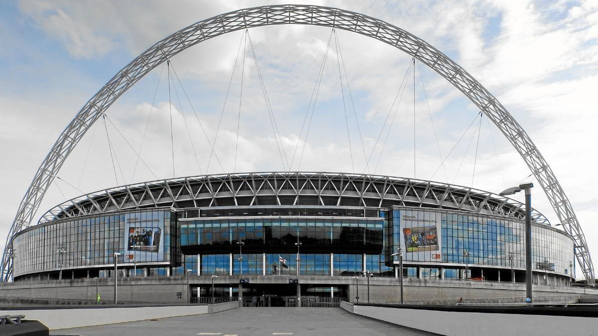 Imagen del estadio de Wembley, donde se disputarán semifinales y final