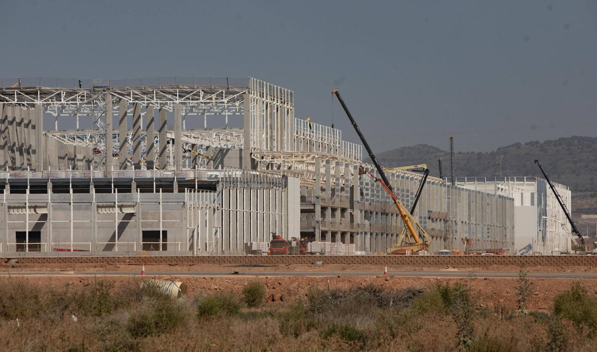 Obras de la gigafactoría de baterías de Sagunt.