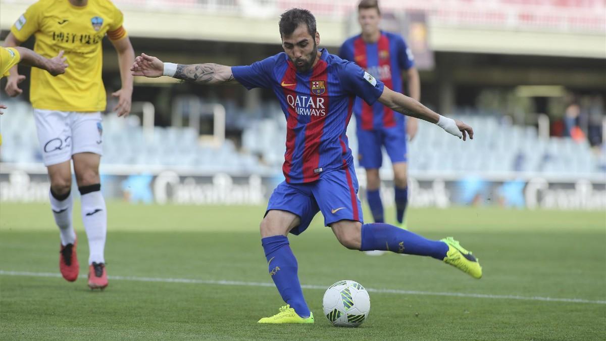 Alberto Perea estuvo dos temporadas en el filial blaugrana: la 2015/16 y la 2016/17