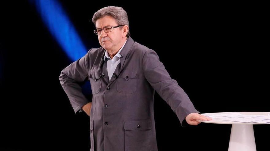 Mélenchon, ayer, en un mitin en Dijon.