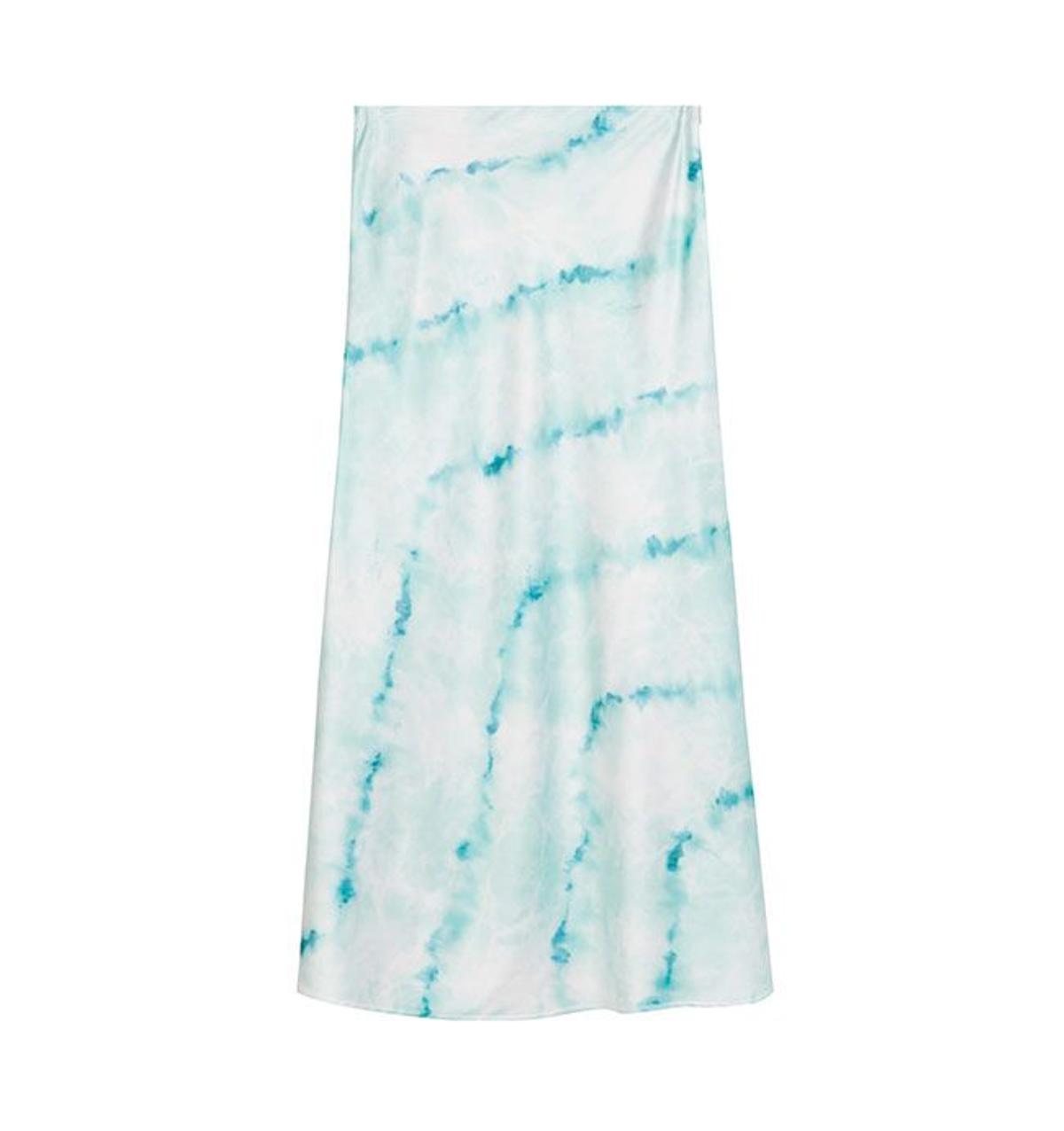 Falda Tie Dye en color pastel de Bershka