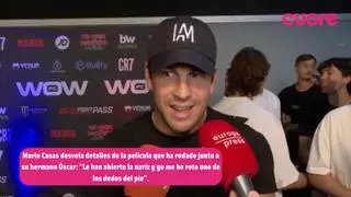 Mario Casas, sobre los incidentes en la película que acaba de dirigir: "A mi hermano le han roto la nariz"