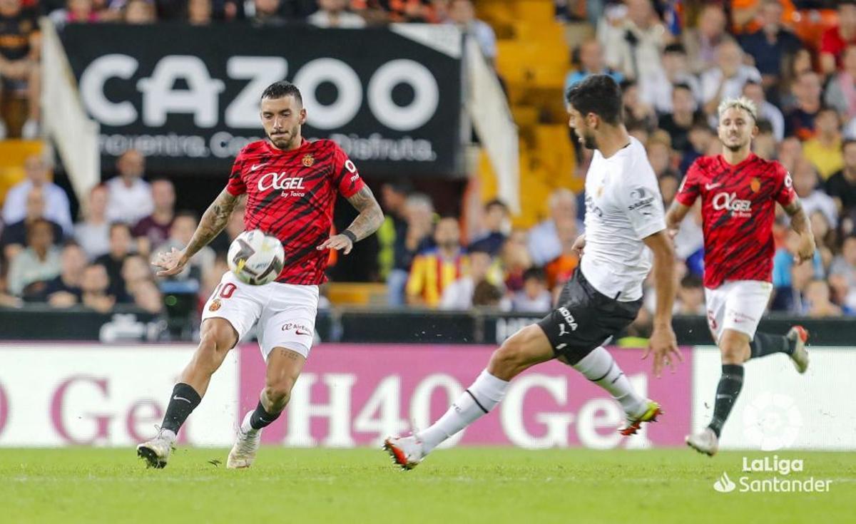 Antonio Sánchez en un momento del partido contra el Valencia
