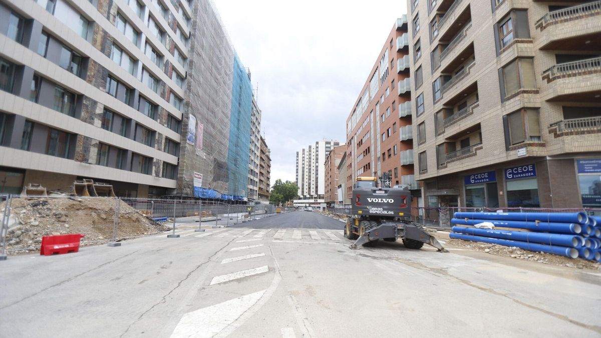 Obras en la avenida César Augusto en una imagen de archivo.