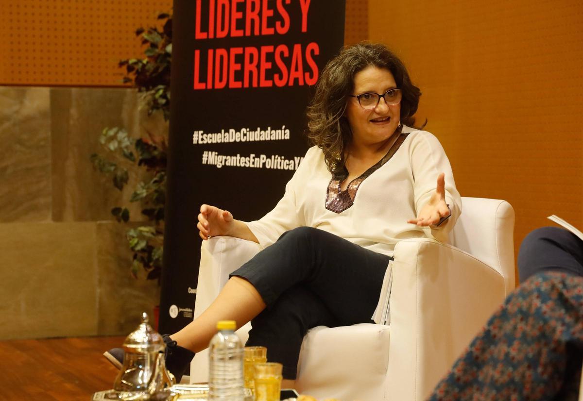 Mónica Oltra, en su última comparecencia pública.