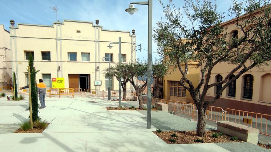 La plaça del Ramal de Llers, un cop acabades les obres d&#039;urbanització