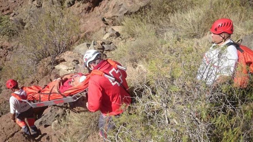 Rescate en el barranco de Los Gatos, en Mogán