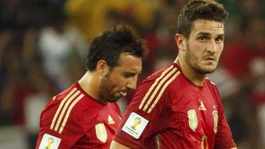 Cazorla y Koke, cabizbajos en Maracaná.