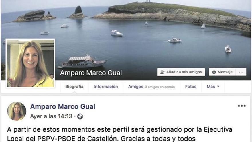 Marco deja en manos del PSPV la gestión de su Facebook personal