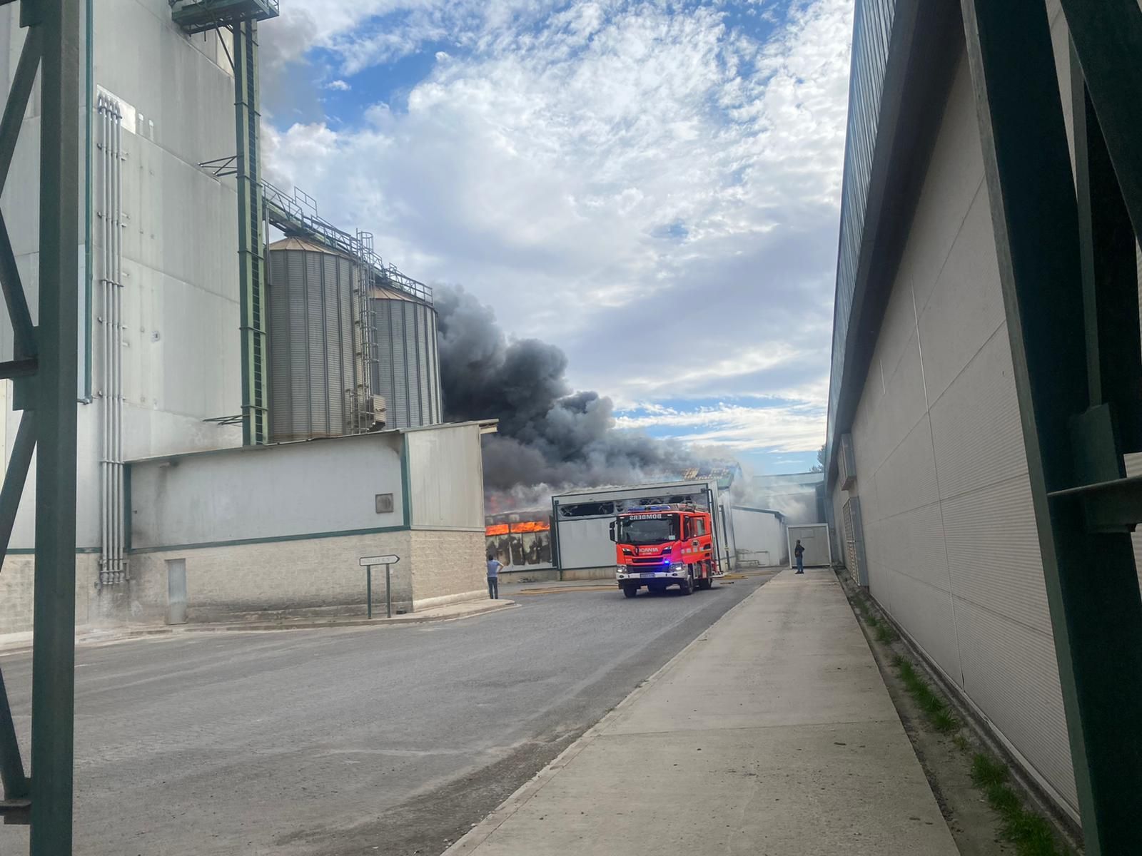 Incendio en la planta de Huevos Guillén en Sinarcas