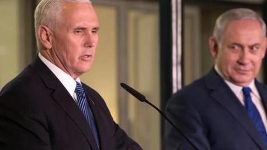 Pence, amb el primer ministre israelià, Netanyahu