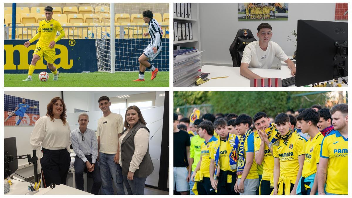Teo Bou, jugador del Villarreal juvenil A que hace las prácticas en el departamento de Recursos Humanos del club amarillo.