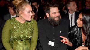 FILE - APRIL 19  Singer Adele and her husband Simon Konecki have ended their relationship after more than seven years together  LOS ANGELES  CA - FEBRUARY 12   Singer-songwriter Adele  L  and Simon Konecki during The 59th GRAMMY Awards at STAPLES Center on February 12  2017 in Los Angeles  California    Photo by Lester Cohen Getty Images for NARAS