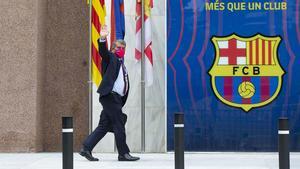 Laporta llega a las oficinas del Barça