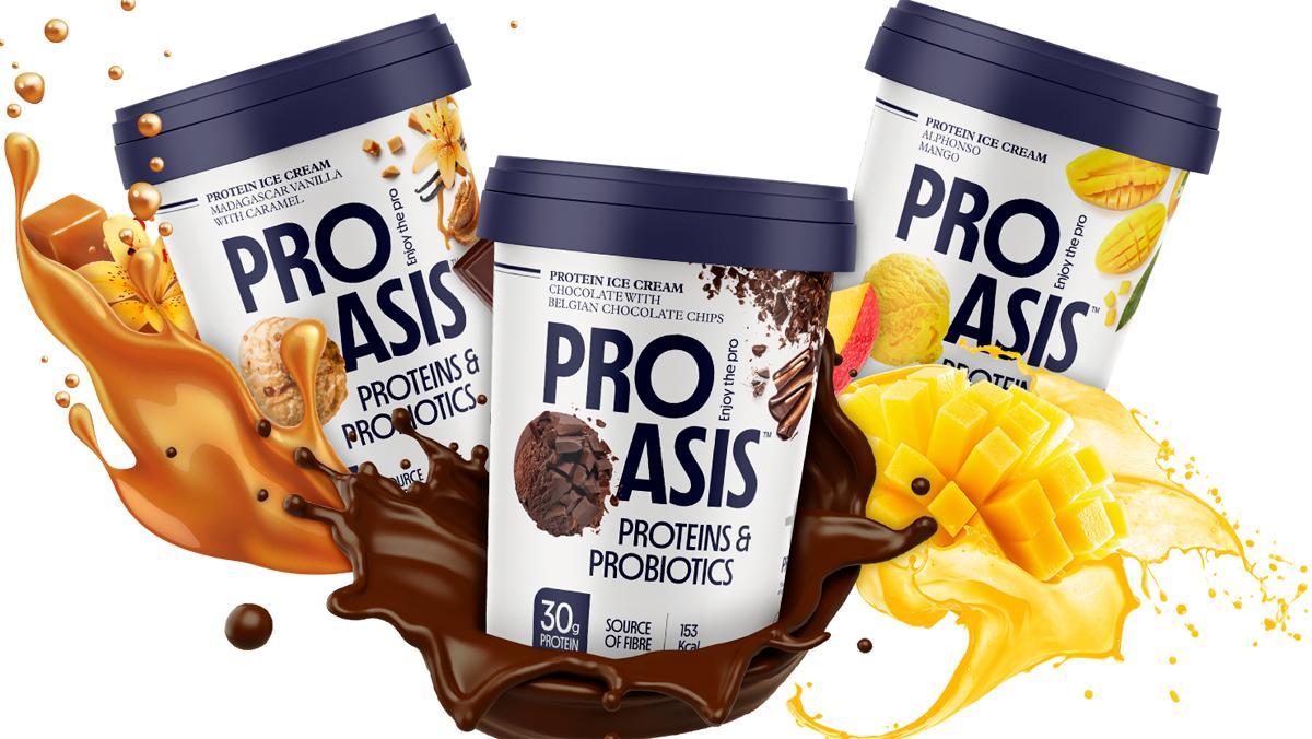 Los helados de Proasis incorporan proteínas y probióticos.