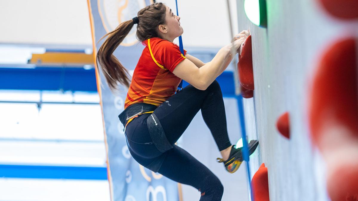 María Laborda, campeona de España de escalada de velocidad.