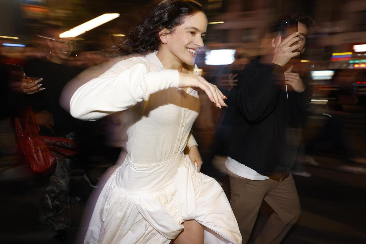 Rosalía durante el lanzamiento de Lux en Madrid