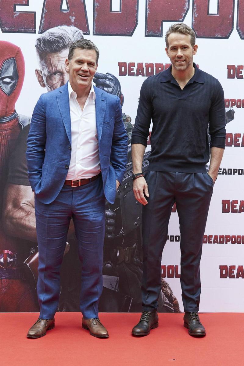 Ryan Reynolds y Josh Brolin en la presentación de 'Deadpool 2' en Madrid